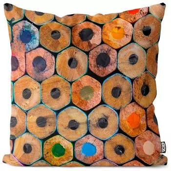 Чехол для подушки VOID Crayons Artist Painting Полиэстер Водонепроницаемая подушка для улицы и дома Размер: 80 x 80 см