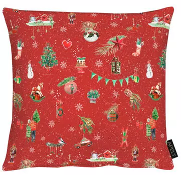 Чехол для подушки winter world X-Mas, красный