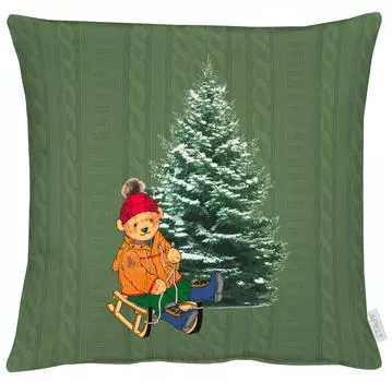 Чехол для подушки winter world X-Mas, зеленый