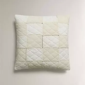 Чехол для подушки Zara Home Patchwork Check Cushion Cover, светло-серый