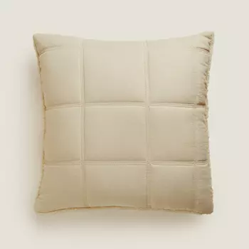 Чехол для подушки Zara Home Reversible Check, светло-бежевый
