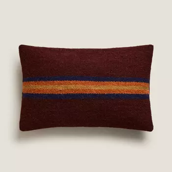 Чехол для подушки Zara Home Striped Wool, бордовый/мультиколор
