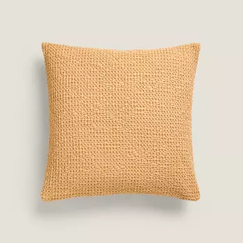 Чехол для подушки Zara Home Waffle-knit, 50х50 см, горчично-желтый