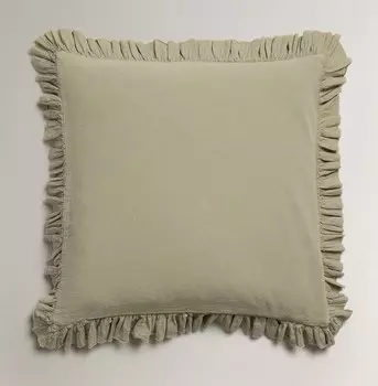 Чехол для подушки Zara Home With Pleated Ruffle, зеленый