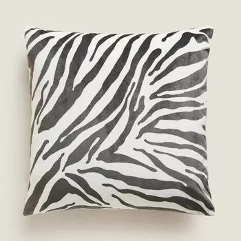 Чехол для подушки Zara Home Zebra, чёрный/белый