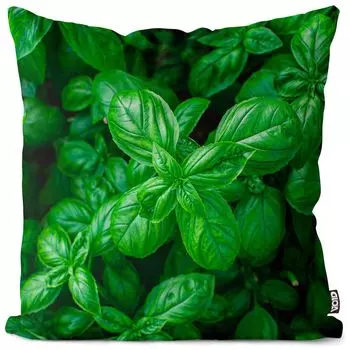 Чехол для садовой подушки VOID Basil Herbs, полиэстер, водонепроницаемая подушка для улицы и дома. Размер: 80 x 80 см.