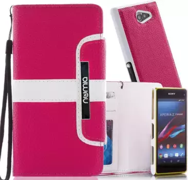 Чехол для Sony Xperia Z2 Numia Bookstyle 2 в 1 розово-белый