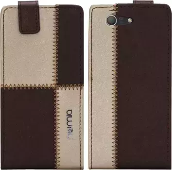 Чехол для Sony Xperia Z3 Compact Numia Flipstyle коричнево-бежевый