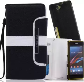 Чехол для Sony Xperia Z5 Numia Bookstyle 2в1 черный и белый