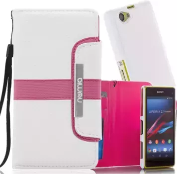 Чехол для Sony Xperia Z Ultra Numia Bookstyle 2 в 1 Белый Розовый