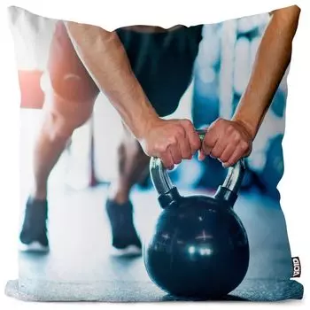 Чехол для спортивной подушки VOID Kettlebells для спортзала, полиэстер, водонепроницаемая подушка для улицы и дома. Размер: 80 x 80 см.