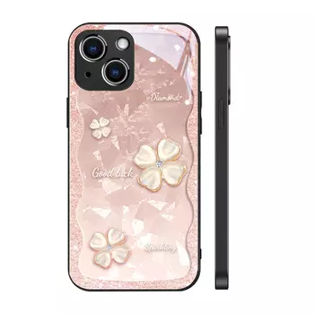 Чехол для телефона Hizeus Sea Diamond, Glass caseLucky four-leaf clover pink