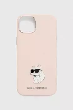 Чехол для телефона iPhone 15 Plus/14 Plus 6,7 дюйма Karl Lagerfeld, роза