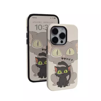 Чехол для телефона Keshami, Cute black cat half-pack with magnetic