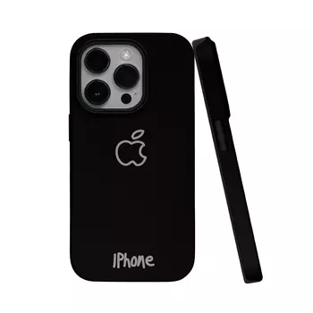 Чехол для телефона Keshami, Thick line apple with black background 2-in-1 anti-drop model