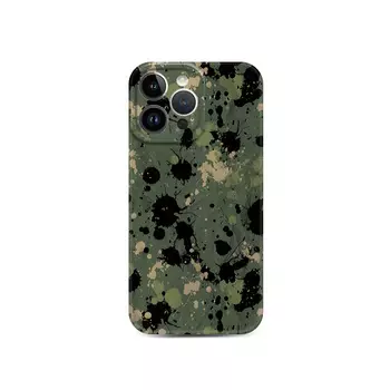 Чехол для телефона LANGOU, Pleated frosted shell - black and green splashed ink