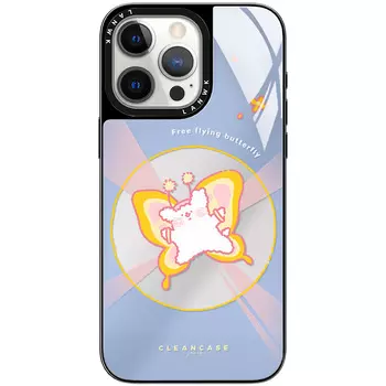 Чехол для телефона Lanwk, Butterfly PuppyMagnetic mirror glass shell with black frame