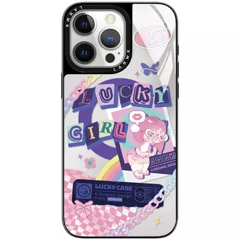 Чехол для телефона Lanwk, Lucky ChainMagnetic mirror glass shell with black frame