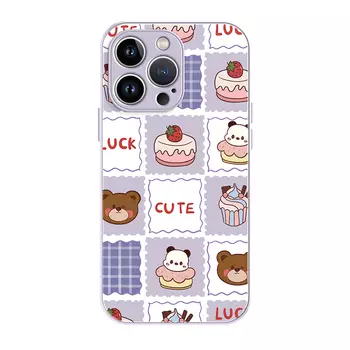 Чехол для телефона Lingtao Leading Taobao, MT13 Check Cake Grass Purple Liquid Lambskin