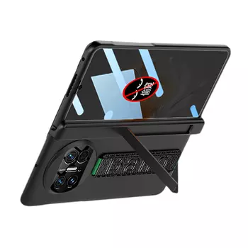 Чехол для телефона Povatine, Black carbon fiber anti-peep magnetic folding hinge wristband