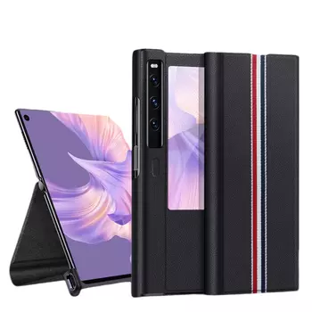 Чехол для телефона Povatine, Colour striped black pebbled leather window