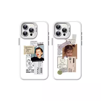 Чехол для телефона с камнями Stones, Two-color glass black and white-DWSTSSS044 left