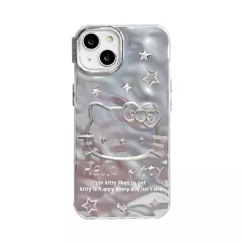 Чехол для телефона Taowantong Tao Wantong, Wavy mirror - cool black - pleated pink lines Hello Kitty