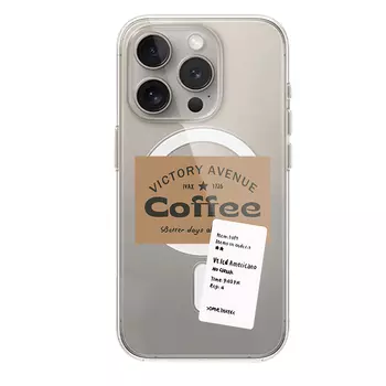 Чехол для телефона Victory Charge, Sc Magnetic Shell-Clear-SQ Coffee Sticker