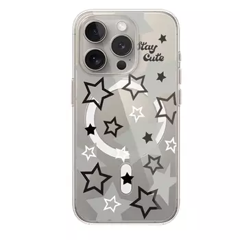 Чехол для телефона Victory Charge, Transparent magnetic case-transparent 0-gray and white stars