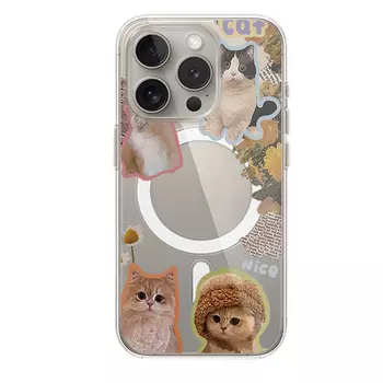Чехол для телефона Victory Charge, Transparent magnetic case-transparent 0-cat newspaper splicing