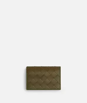 Чехол для визиток Intrecciato Bottega Veneta, темно-бежевый