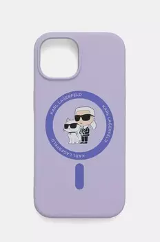 Чехол Karl Lagerfeld для iPhone 15 6.1, фиолетовый