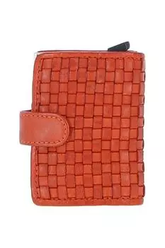 Чехол-кошелек для карточек 'La Perfetto' из металла и плетеной кожи Ashwood Leather, оранжевый