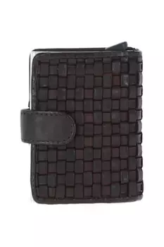 Чехол-кошелек для карточек 'La Perfetto' из металла и плетеной кожи Ashwood Leather, коричневый