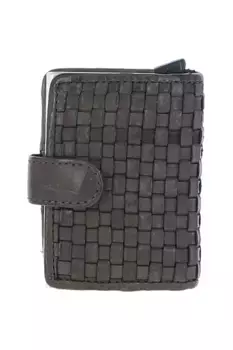Чехол-кошелек для карточек 'La Perfetto' из металла и плетеной кожи Ashwood Leather, серый