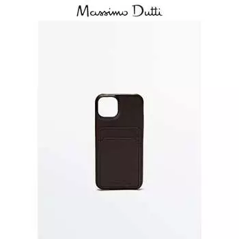 Чехол кожаный Massimo Dutti для телефона iPhone 14, коричневый