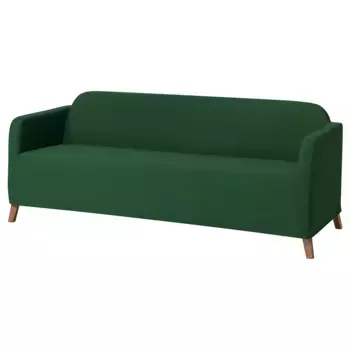 Чехол на 3-местный диван, виссле темно-зеленый LINANS IKEA