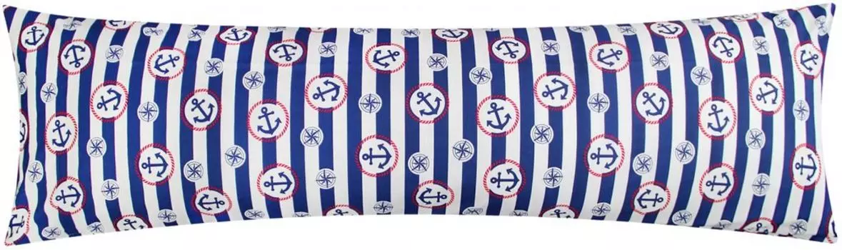 Чехол на боковую подушку Renforc, 40x145 см — Anchor с полосками синего, белого и красного цвета — 100 % хлопок, чехол на подушку для кормления (KY-600-1) Heubergshop