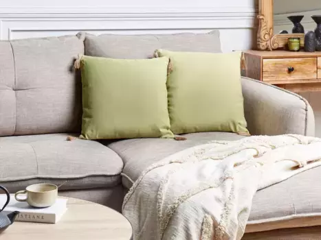 Чехол на декоративную подушку Beliani, зеленый