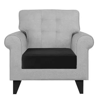 Чехол на диван, чехол для дивана, чехол для подушки сиденья, чехлы для диванных подушек, эластичный чехол для дивана 240GSM, защита для дивана, чехол для дивана для подушек сиденья, черный, 1 местный, 1 шт BTTO