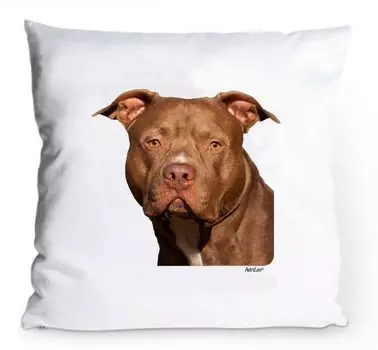 Чехол на подушку 40х40см - Американский стаффордширский терьер - Портретная собака AdriLeo