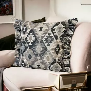 Чехол на подушку 40х50 с рюшами подушка декоративная подушка диванная подушка 100% полиэстер RoKo-Textilien, черный