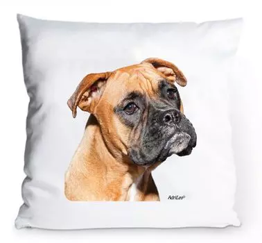 Чехол на подушку 40x40см - коричневый боксер - портретный забавный чехол для подушки с украшением для собаки AdriLeo