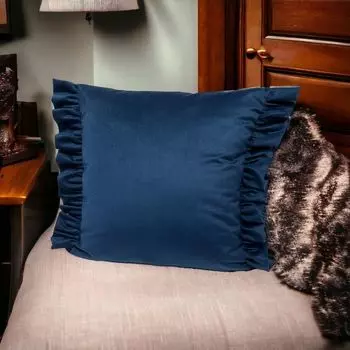 Чехол на подушку 45х45 подушка декоративная подушка диванная подушка 100% полиэстер RoKo-Textilien, синий