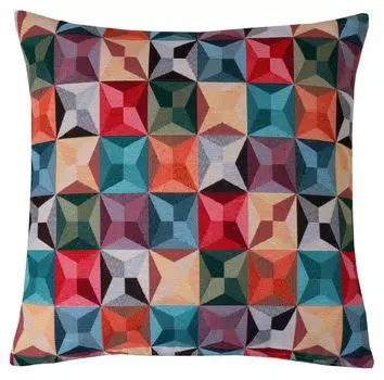 Чехол на подушку - 48 х 48 см - разноцветный - на молнии - ромбовидные звезды Lonczyk GmbH