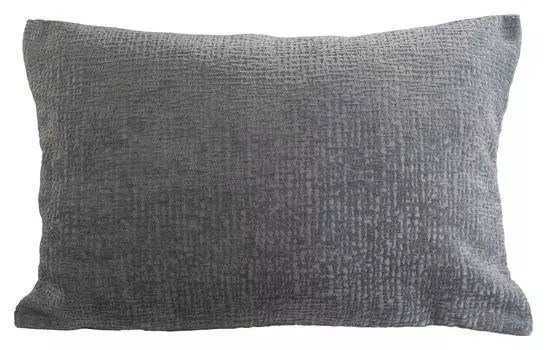 Чехол на подушку - 60 х 40 см - серебристо-серый - пряжа синель - на молнии Brckner Hans Heimtextilien