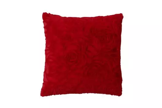 Чехол на подушку 60х60 см, плюшевый чехол с красной розой, декоративная подушка для дивана Haus und Deko