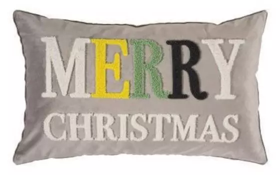 Чехол на подушку Aikon светло-серый 30 x 50 см с аппликацией на молнии pad