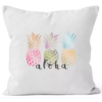Чехол на подушку Aloha Pineapple Чехол на подушку с ананасом декоративная подушка 40х40 хлопок Autiga белый униразмер