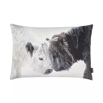 Чехол на подушку Amici, цифровая печать высокогорного скота, натуральный, наполнитель подушки: без Proflax